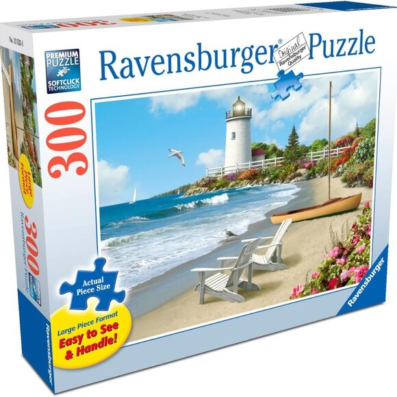 New sealed Ravensburger 300 pcs Large Format Puzzle-Sunlit Shores - Picture 7 of 13